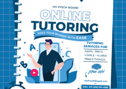 Online tutoring graphic, student surrounded by grades