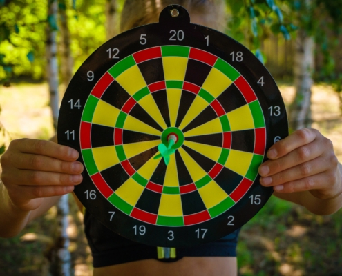 Dart on a bullseye perfect score
